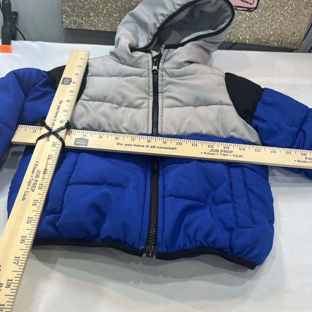 Jumping Beans Little Boys Blue Puffer Hoodie Jacket Size 5t Warm Packable Hangin
